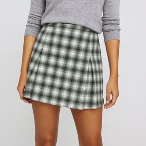 Preppy Copper Key Pleated Plaid Mini